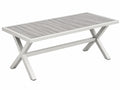 Tavolo Rettangolare da Esterno 140x70cm Alluminio/Legno Moderno
