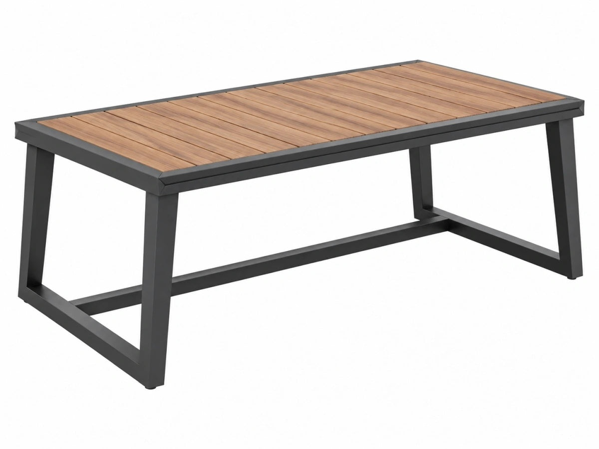 Tavolo rettangolare in legno e metallo per esterni - Moderno
