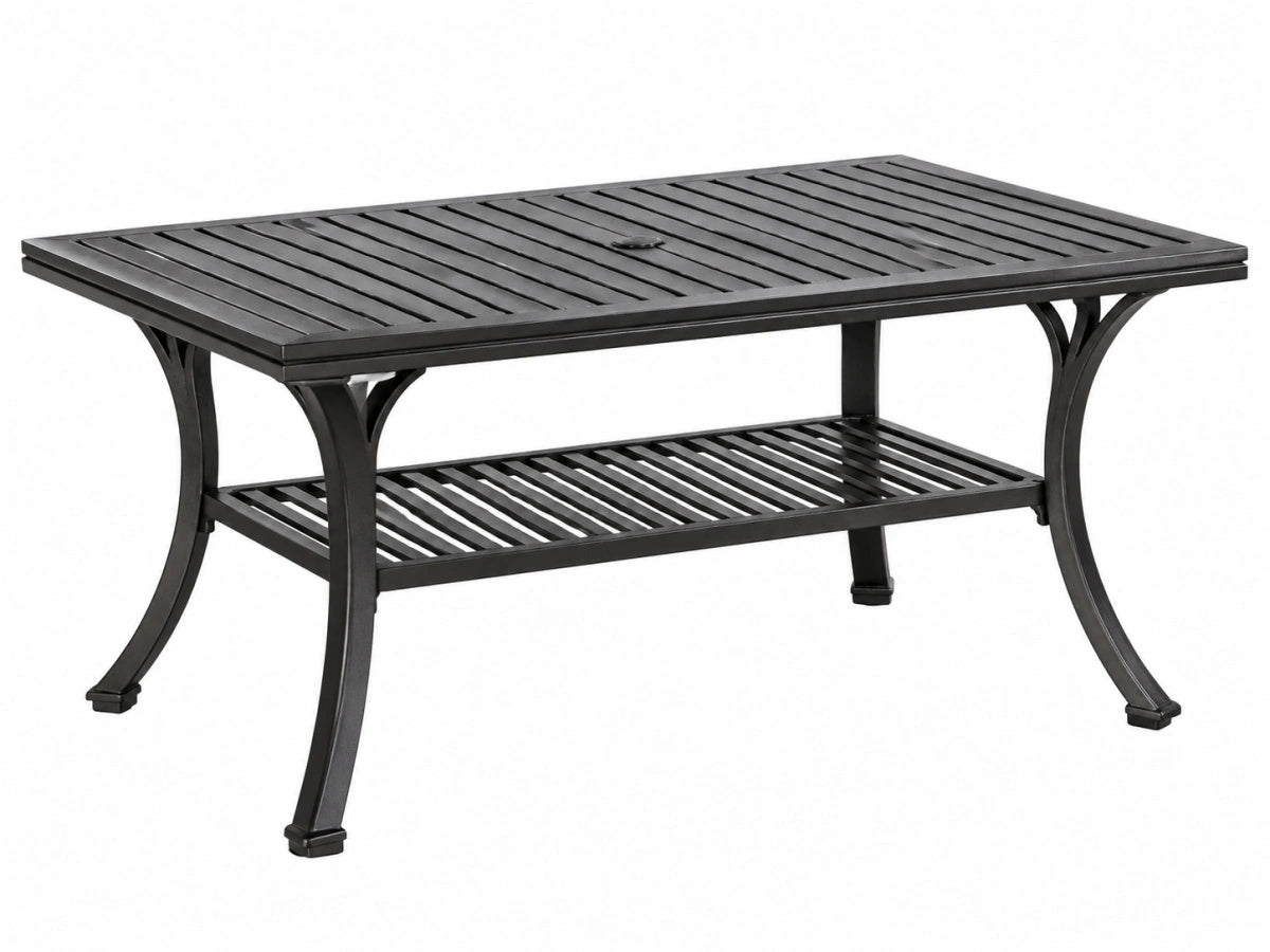 Tavolo da Giardino Rettangolare Metallo Nero - Moderno