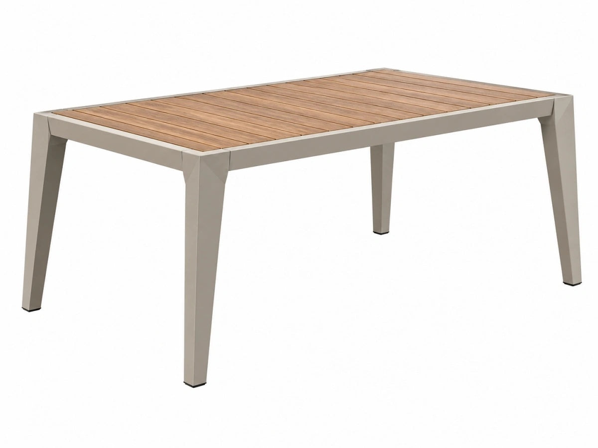 Tavolo rettangolare esterno 150x90x75cm legno/metallo moderno
