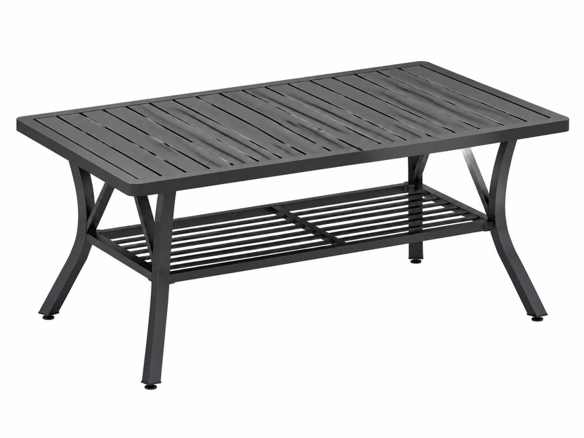 Tavolo da Esterno in Metallo - 120x60x45 cm - Moderno