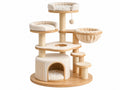 Tiragraffi per Gatti - Legno/Corda/Peluche - Design Multi-Livello