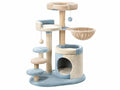 Tiragraffi per Gatti - Tessuto Beige/Blu - Multilivello con Piattaforme
