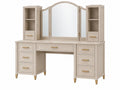 Tavolo da Toilette con Specchio e Cassetti in Legno Stile Classico