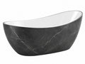 Vasca da Bagno Ovale Freestanding 170x75cm Marmo/Nero