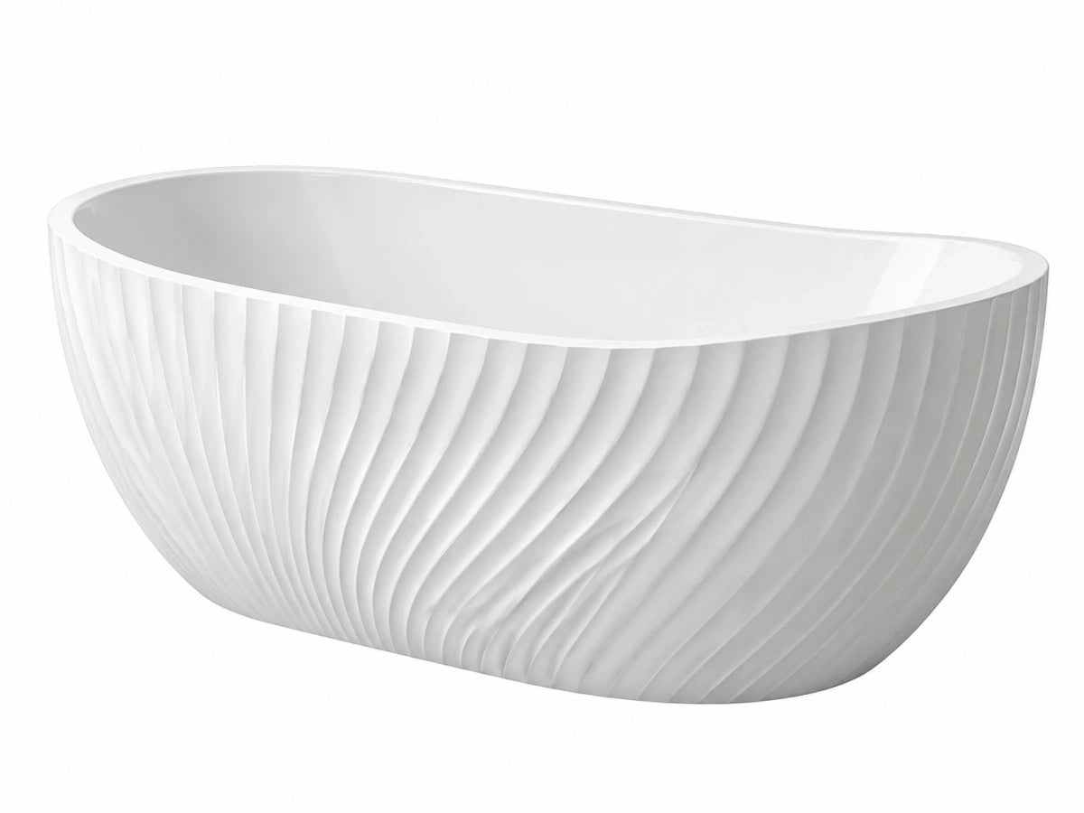 Vasca da Bagno Freestanding - 150cm Resina Bianca Moderna