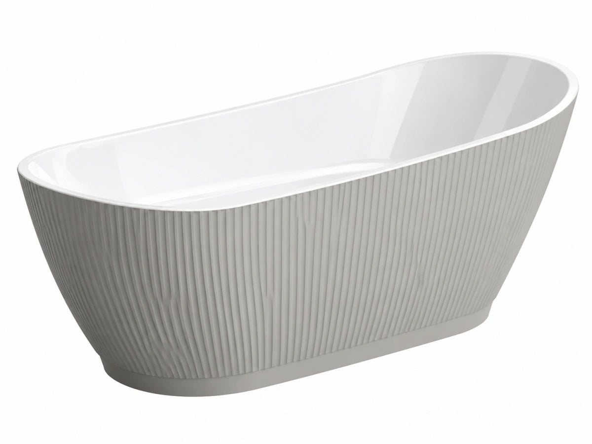 Vasca da Bagno Freestanding 170cm - Acrilico Bianco/Grigio - Design Moderno